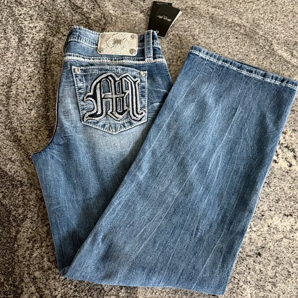 Miss Me Gone Mayhem Slim Wide Mid Rise Sz 29 x 34 - Picture 11 of 11